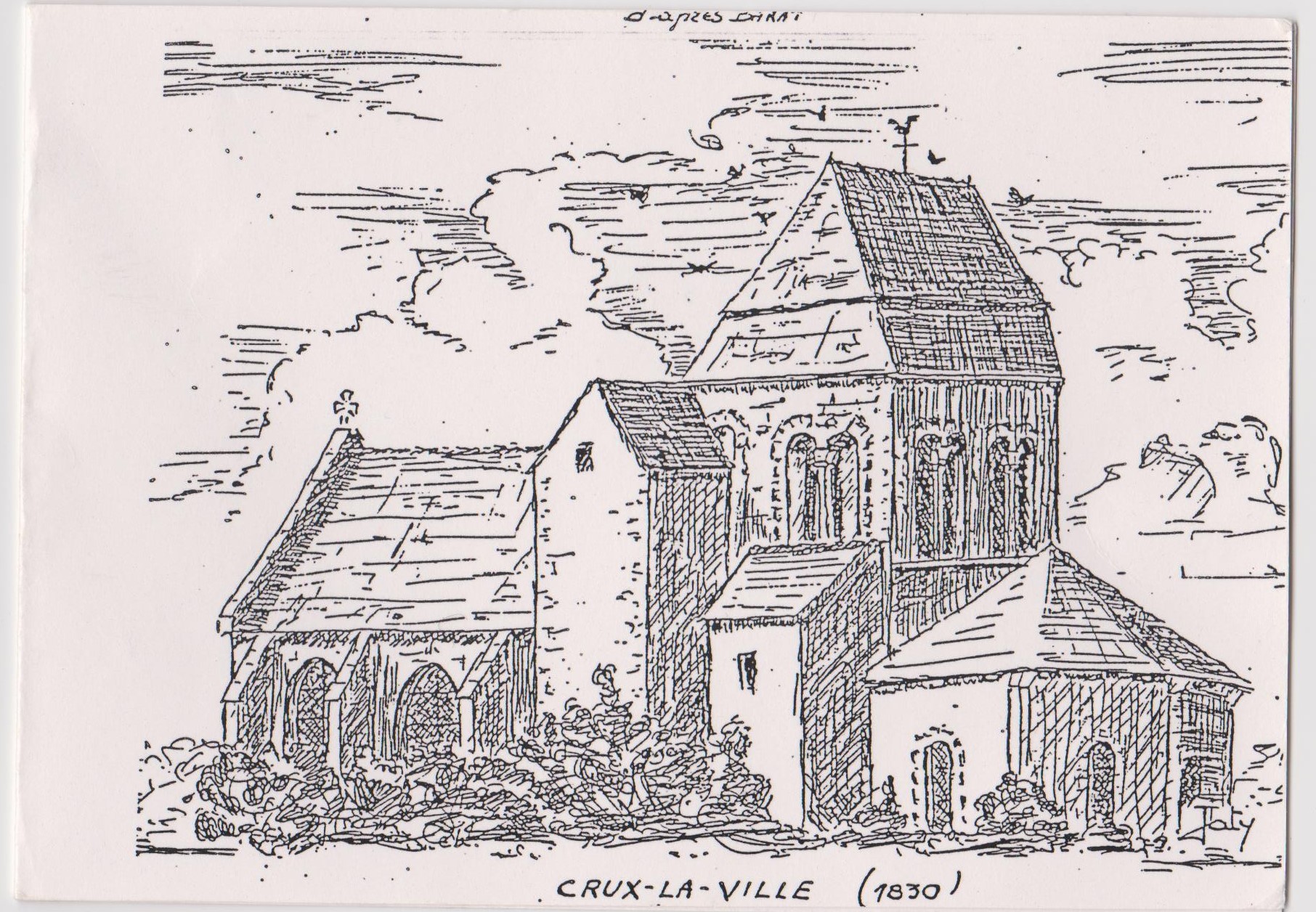 ancienne église de CRUX dessin Barat